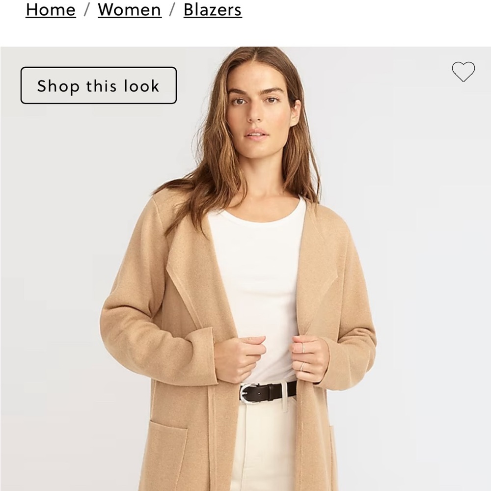 NWT JCrew Juliette collarless sweater-blazer XS